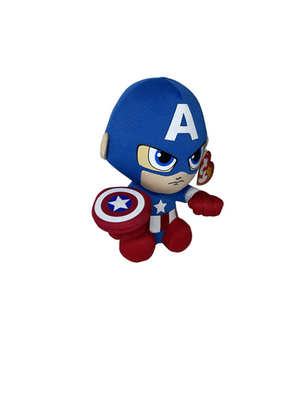 Captain America Ty Beanie Baby Plush - Marvel Avengers - New with Tags