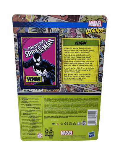 Marvel Legends Venom Action Figure - Hasbro Kenner The Amazing Spider-Man - Factory Sealed Retro Card