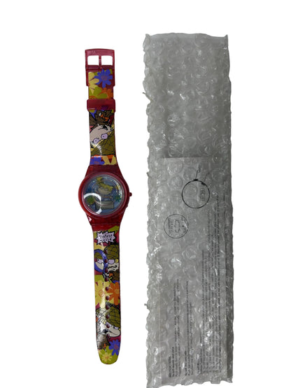Rugrats Movie Watch - Nickelodeon 1998 Vintage Character Watch - Red Translucent Band with Manual