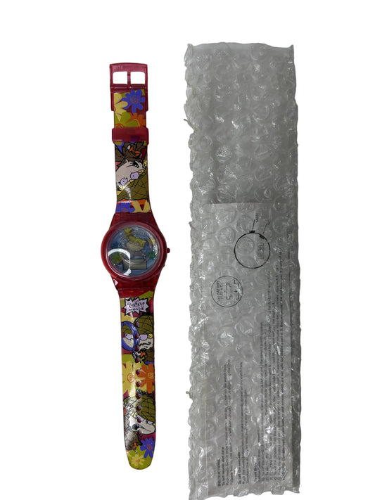 Rugrats Movie Watch - Nickelodeon 1998 Vintage Character Watch - Red Translucent Band with Manual