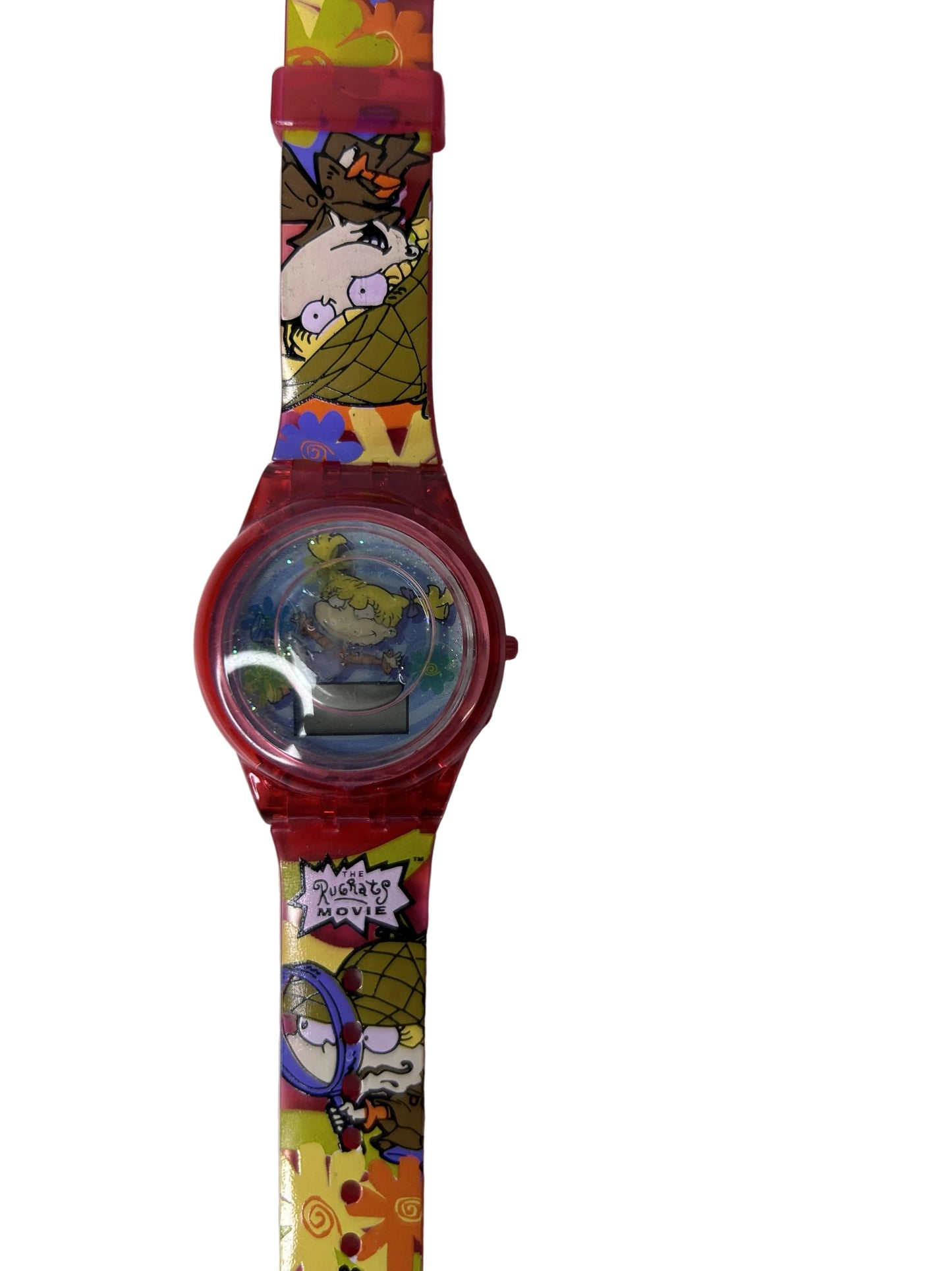 Rugrats Movie Watch - Nickelodeon 1998 Vintage Character Watch - Red Translucent Band with Manual