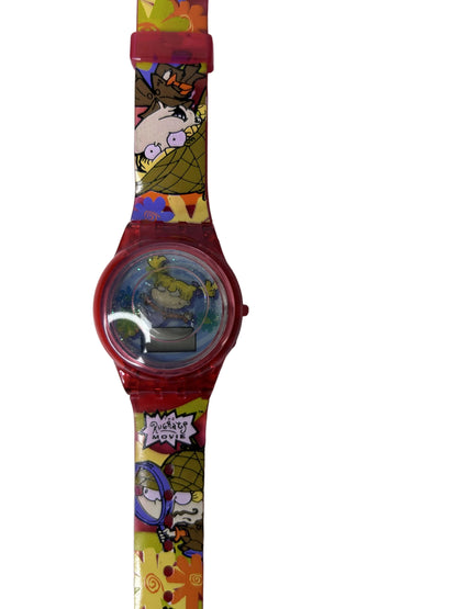 Rugrats Movie Watch - Nickelodeon 1998 Vintage Character Watch - Red Translucent Band with Manual