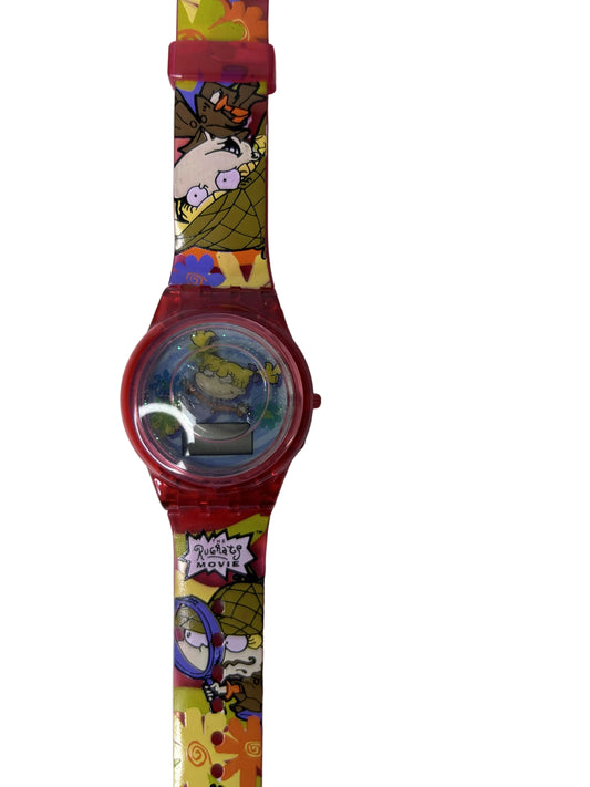 Rugrats Movie Watch - Nickelodeon 1998 Vintage Character Watch - Red Translucent Band with Manual