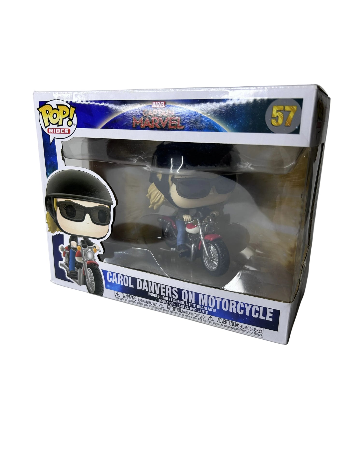 Funko Pop! Rides Carol Danvers on Motorcycle #57 - Captain Marvel Marvel Studios Collectible