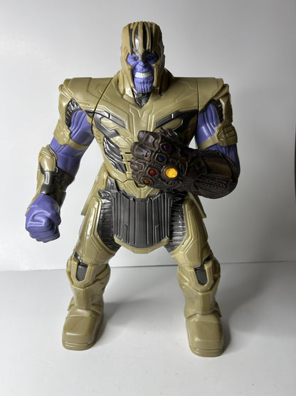 Marvel Avengers Endgame Power Punch Thanos 13.75" Action Figure - Hasbro 2019 Light-Up Infinity Gauntlet