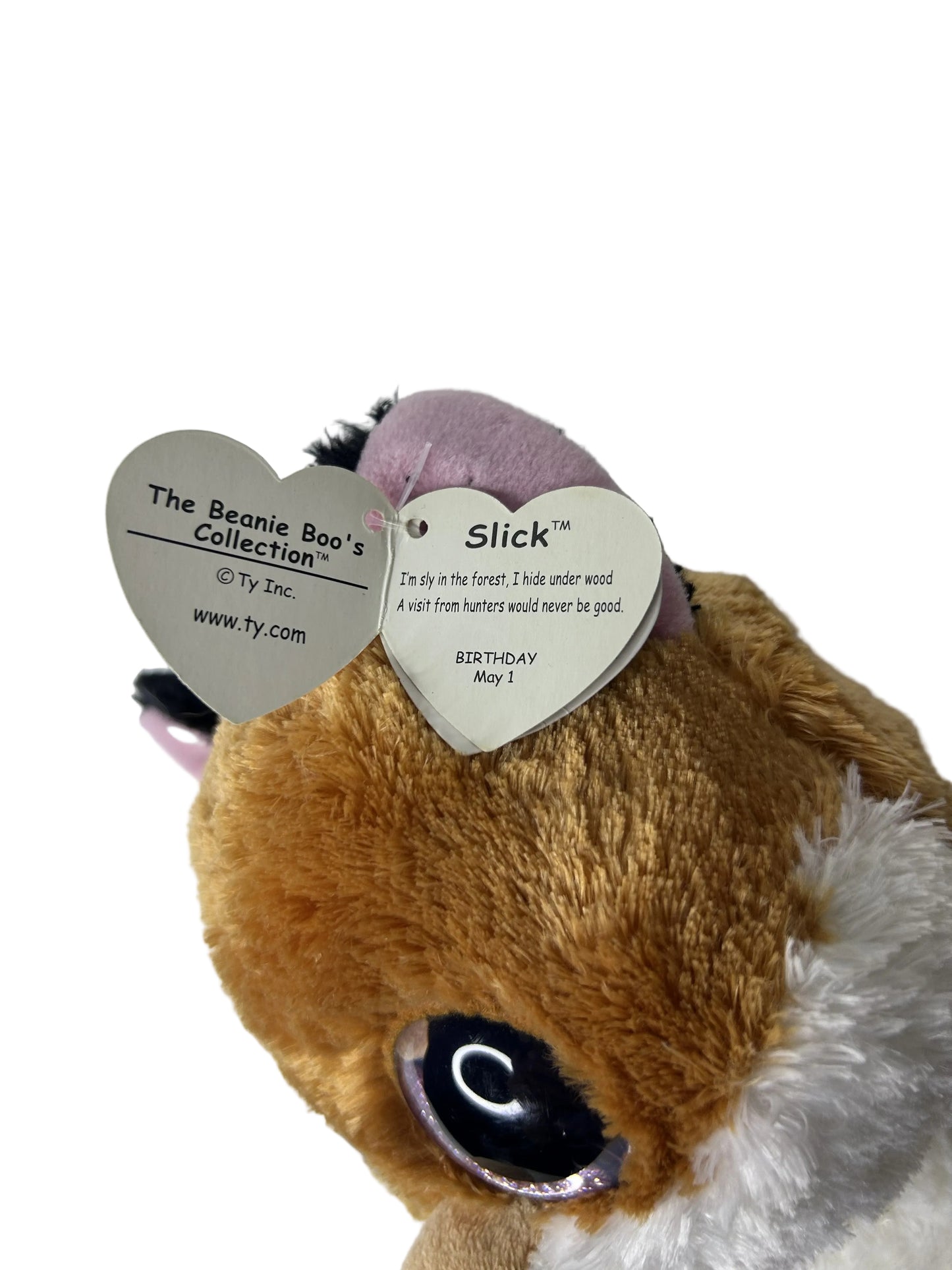 Ty Beanie Boo's Slick the Fox Plush - May 1st Birthday Collectible with Glitter Eyes and Heart Tag