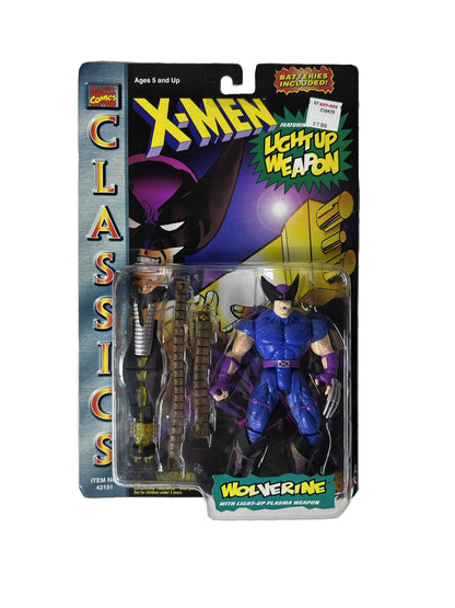 X-Men Classics Wolverine Action Figure Factory Sealed - Toy Biz Marvel Light-Up Plasma Weapon Batteries Included 1996
