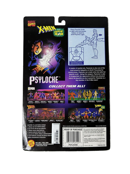 X-Men Classics Psylocke Action Figure Factory Sealed - Toy Biz Marvel Light-Up Psychic Knife Batteries Included 1996
