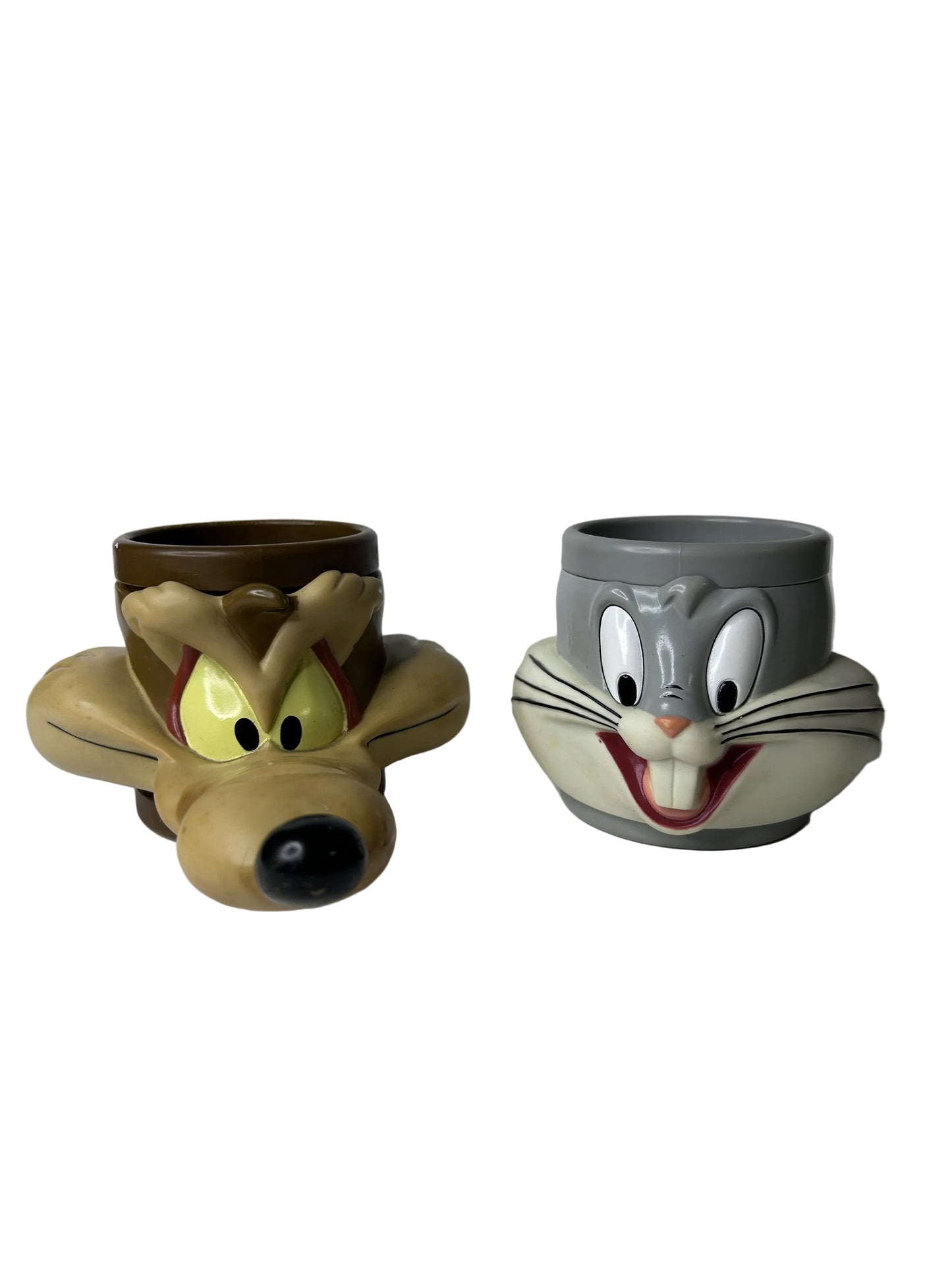 Looney Tunes Wile E. Coyote & Bugs Bunny 3D Character Mug Set - Promotional Partners 1992 Warner Bros.