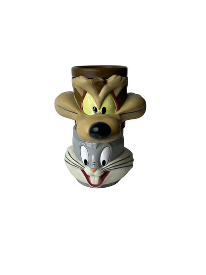 Looney Tunes Wile E. Coyote & Bugs Bunny 3D Character Mug Set - Promotional Partners 1992 Warner Bros.