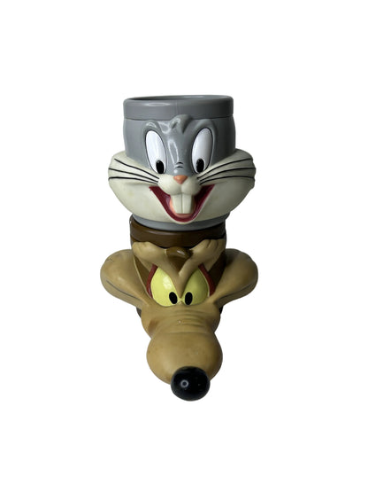 Looney Tunes Wile E. Coyote & Bugs Bunny 3D Character Mug Set - Promotional Partners 1992 Warner Bros.