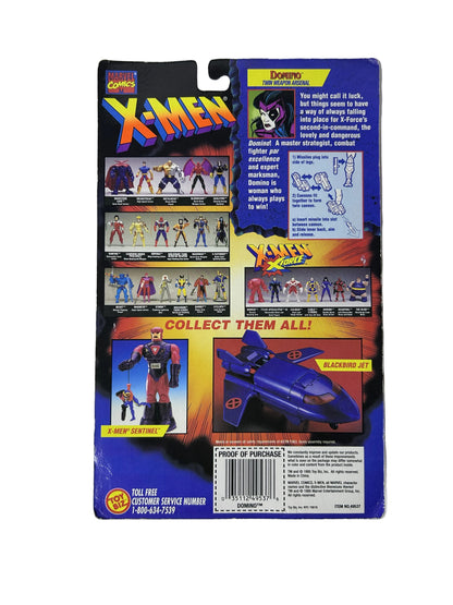 Domino Twin Weapon Arsenal Action Figure - Marvel X-Men X-Force Toy Biz 1995 (New, Sealed)