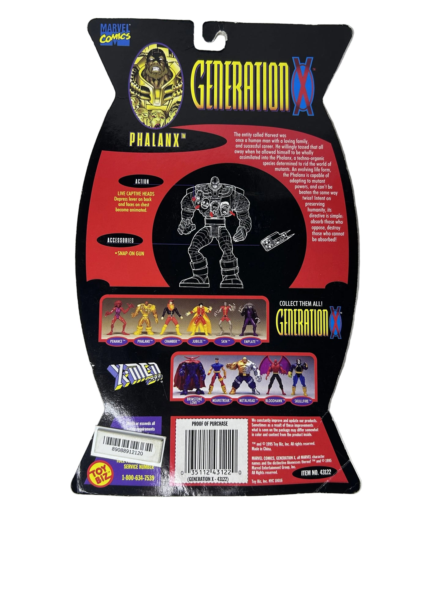 Phalanx Live Captive Heads Action Figure - Marvel Generation X Toy Biz 1995 (New, Sealed)
