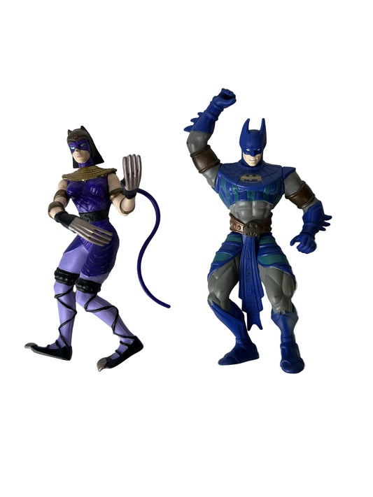 Egyptian Batman & Egyptian Catwoman Loose Action Figure Set - Legends of Batman Kenner 1996 (Loose, Incomplete)