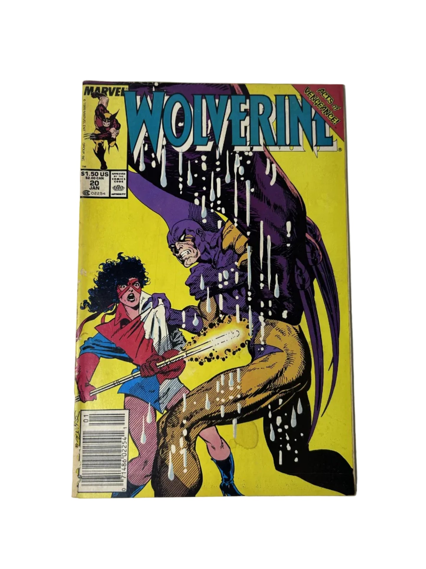 Wolverine #20 'Acts of Vengeance' - Marvel Comics Jan 1990, La Bandera & Roughhouse Showdown (Single Issue)