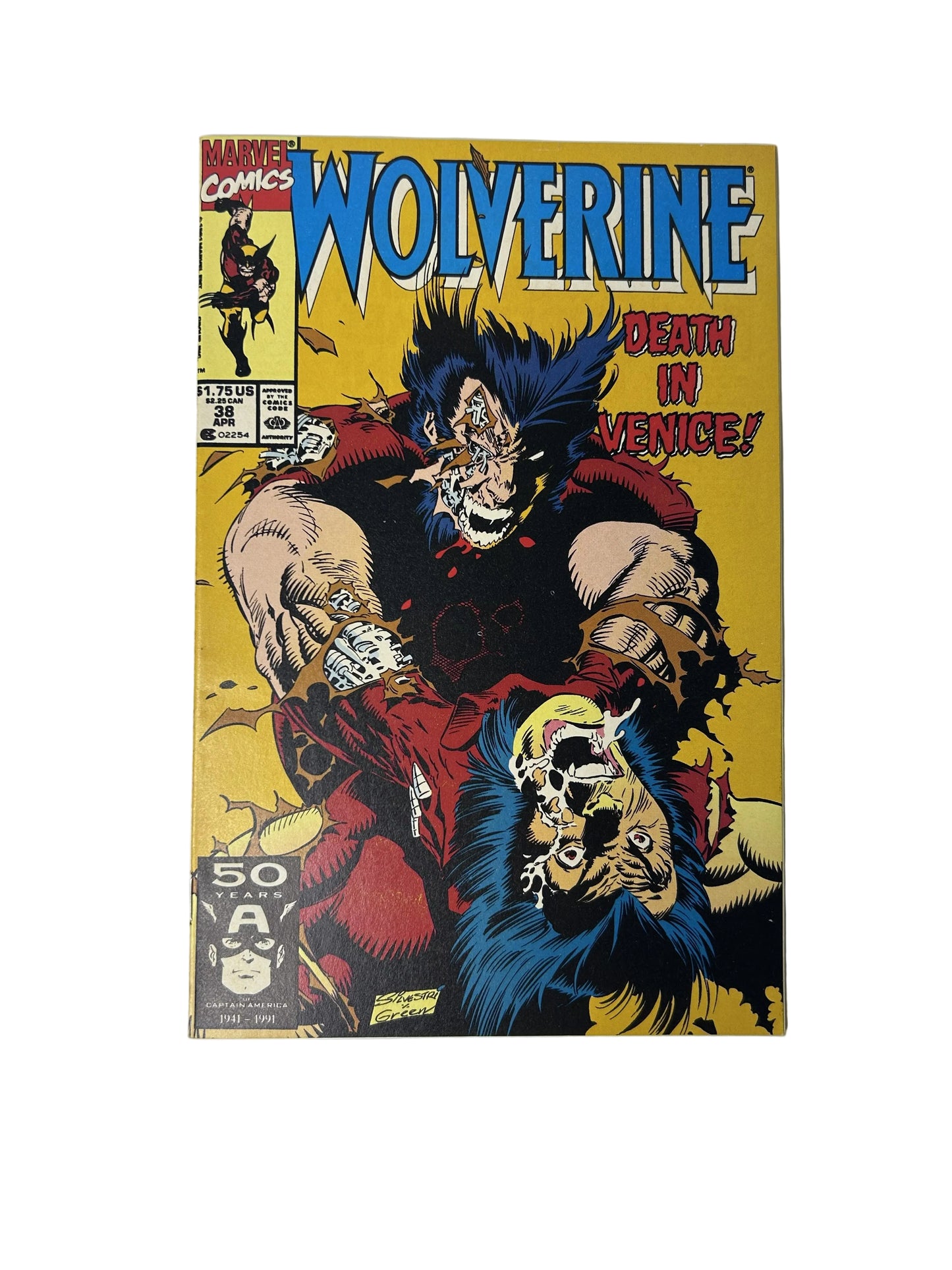 Wolverine #38 'Death In Venice!' - Marvel Comics Apr 1991, Marc Silvestri & Dan Green Cover Art (Single Issue)