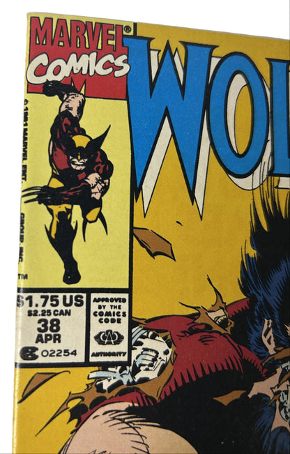 Wolverine #38 'Death In Venice!' - Marvel Comics Apr 1991, Marc Silvestri & Dan Green Cover Art (Single Issue)