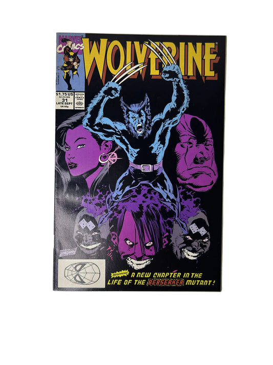 Wolverine #31 'A New Chapter In The Life Of The Berserker Mutant' - Marvel Comics Late Sept 1990, Silvestri & Green (Single Issue)