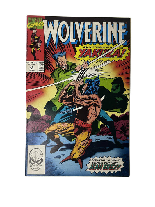 Wolverine #32 'Against The Blade Of The Yakuza!' - Marvel Comics Oct 1990, Jean Grey Appearance (Single Issue)