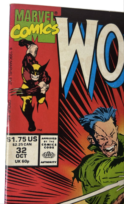 Wolverine #32 'Against The Blade Of The Yakuza!' - Marvel Comics Oct 1990, Jean Grey Appearance (Single Issue)