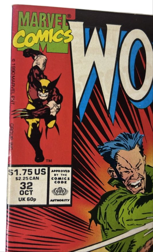 Wolverine #32 'Against The Blade Of The Yakuza!' - Marvel Comics Oct 1990, Jean Grey Appearance (Single Issue)