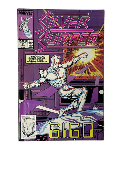 Silver Surfer #24 - Marvel Comics Jun 1989, Englehart & Lim, G.I.G.O. — Can Even the Silver Surfer Survive?! (Single Issue)