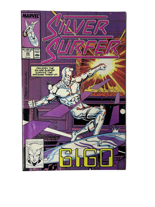 Silver Surfer #24 - Marvel Comics Jun 1989, Englehart & Lim, G.I.G.O. — Can Even the Silver Surfer Survive?! (Single Issue)