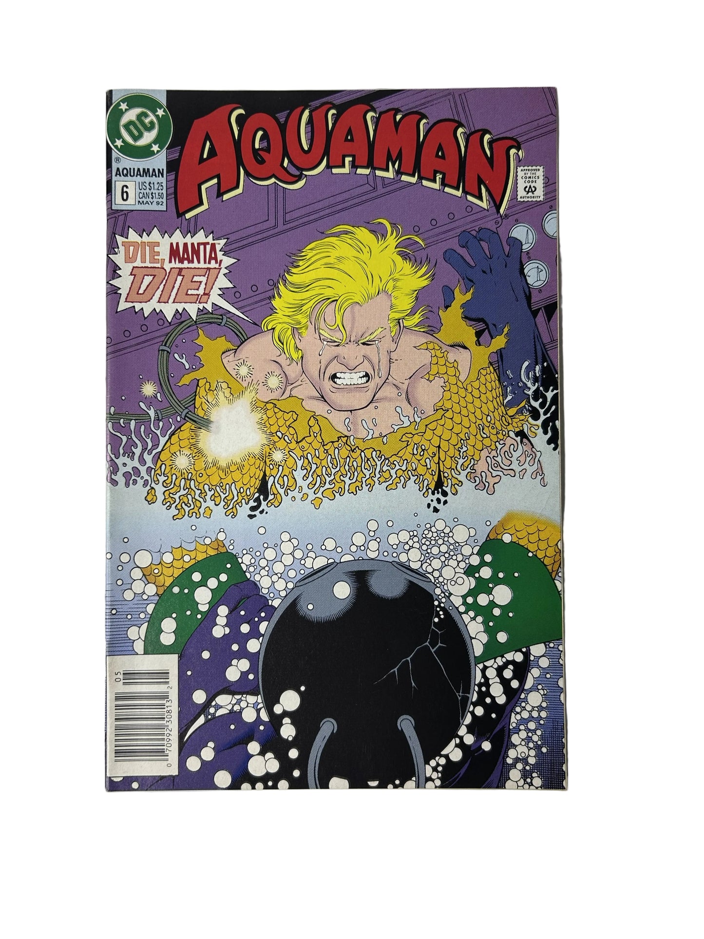 Aquaman #6 - DC Comics May 1992, Die, Manta, Die! — Aquaman vs. Black Manta Showdown (Single Issue)