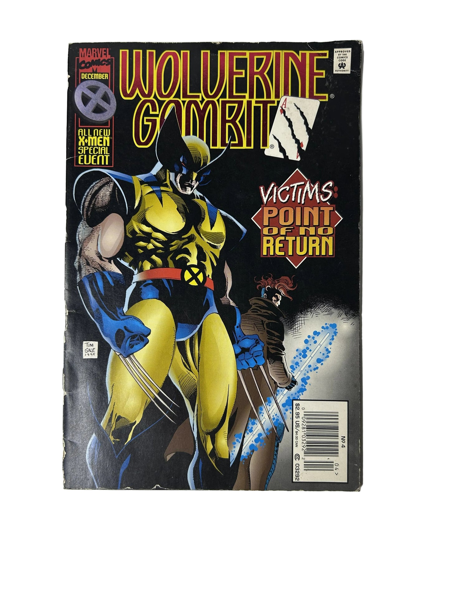 Wolverine/Gambit: Victims #4 - Marvel Comics Dec 1995, Tim Sale Cover — Point of No Return, All New X-Men Special Event (Single Issue)