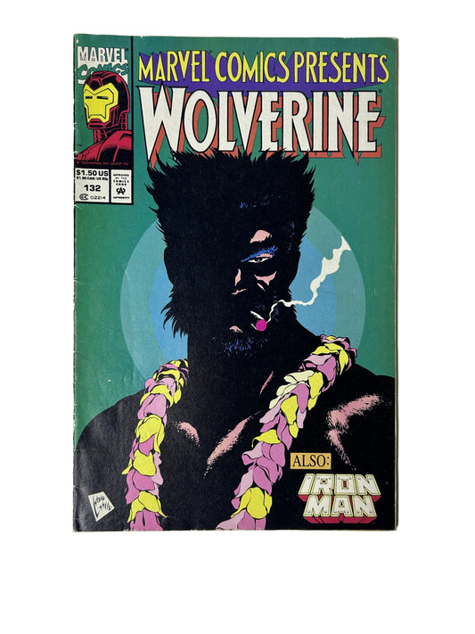 Marvel Comics Presents #132 - Marvel Comics 1993, Wolverine & Iron Man — Hama Cover, Hawaiian Noir Silhouette (Single Issue)