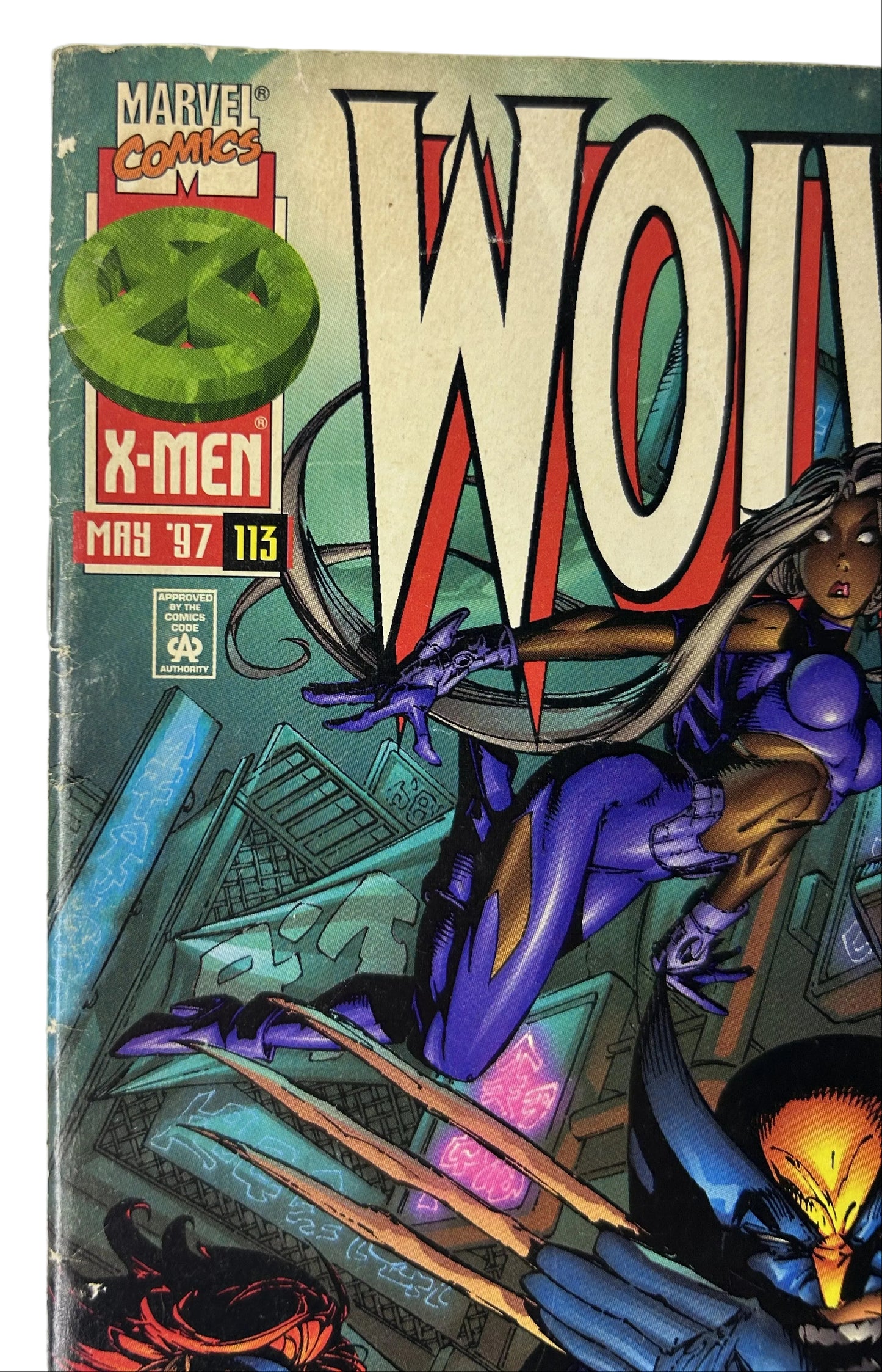 Wolverine #113 - Marvel Comics May 1997, Agent of Evil — Storm Cover, Black Costume Wolverine, X-Men Newsstand (Single Issue)