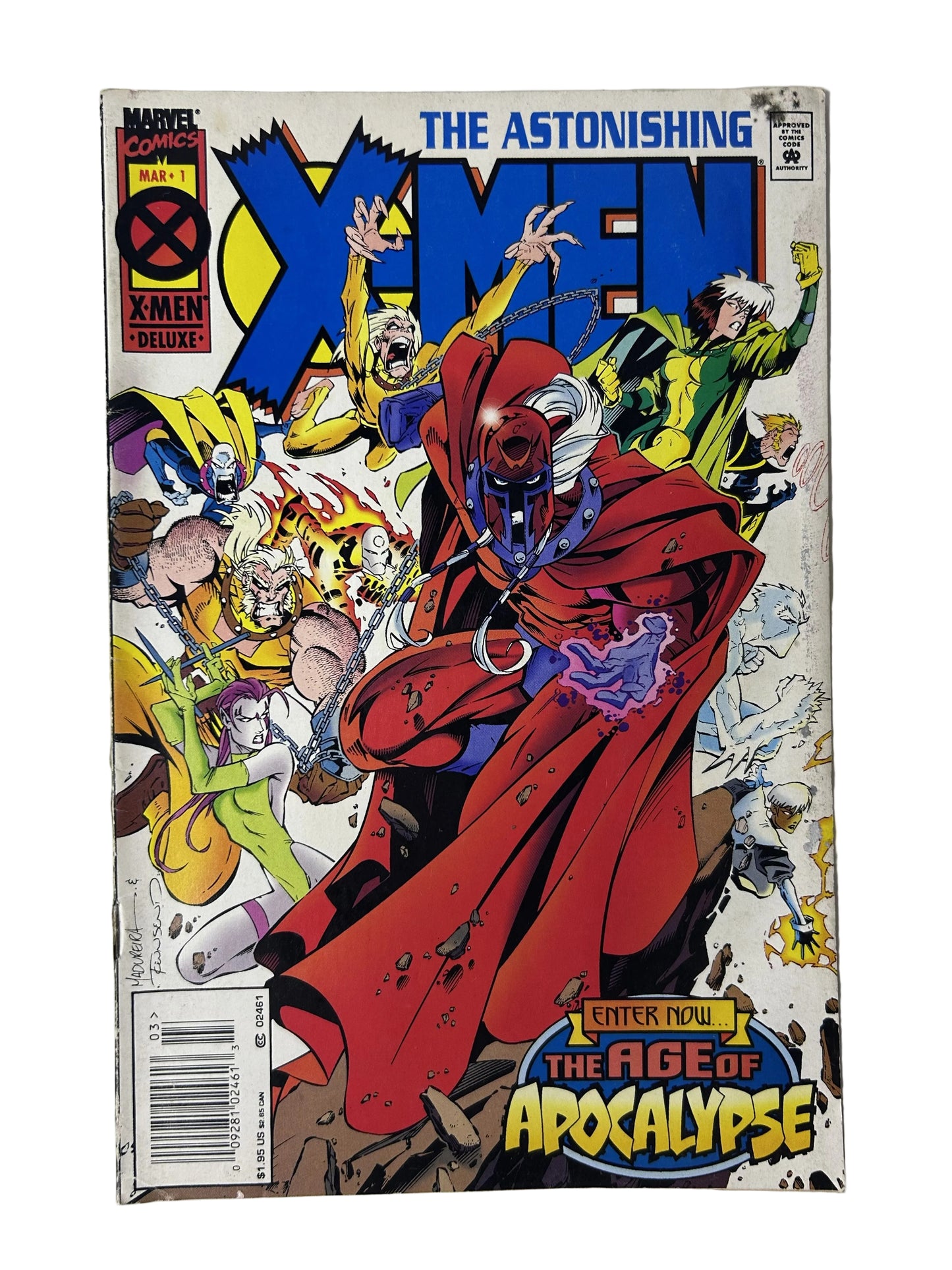 The Astonishing X-Men #1 - Marvel Comics Mar 1995, Age of Apocalypse — Magneto Leads the X-Men, X-Men Deluxe Newsstand (Single Issue)