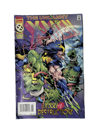 The Uncanny X-Men #324 - Marvel Comics Sep 1995, 'Vessel of Destruction!' — Wolverine, X-Men Deluxe Newsstand (Single Issue)