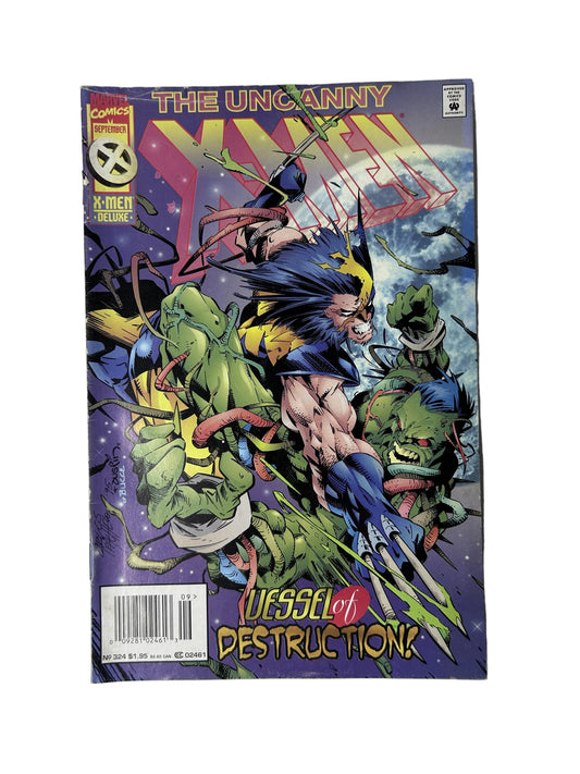 The Uncanny X-Men #324 - Marvel Comics Sep 1995, 'Vessel of Destruction!' — Wolverine, X-Men Deluxe Newsstand (Single Issue)