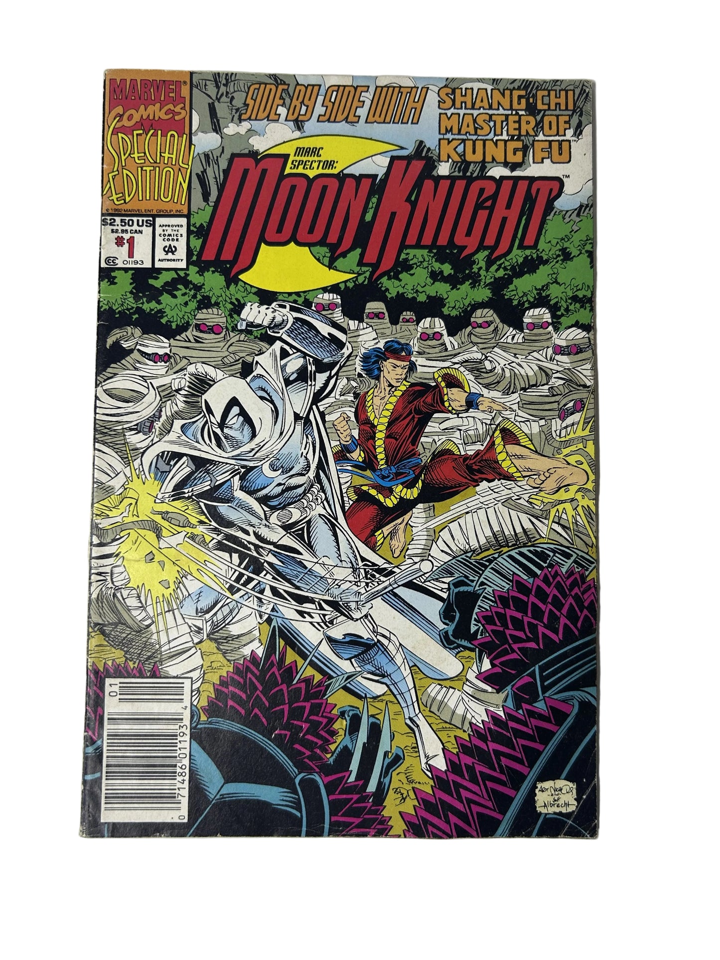 Marc Spector: Moon Knight Special Edition #1 — Marvel Comics Jan 1993, Side by Side with Shang-Chi Master of Kung Fu (Single Issue)