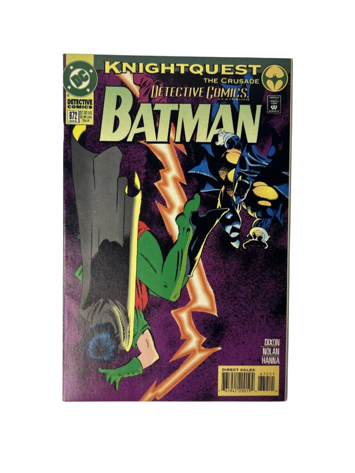 Detective Comics featuring Batman #872 — DC Comics Mar 1994, KnightQuest: The Crusade — Dixon, Nolan & Hanna (Single Issue)
