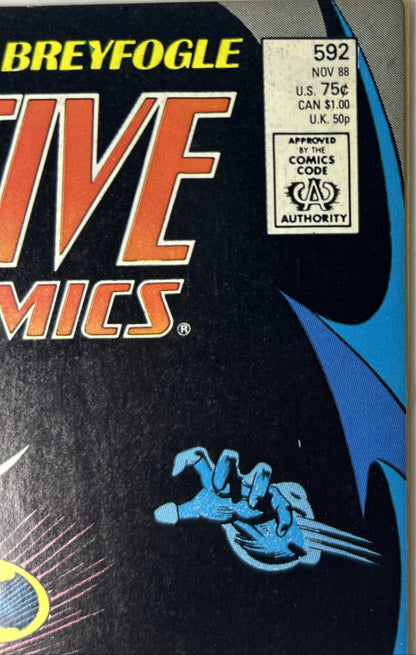 Detective Comics #592 — DC Comics Nov 1988, Wagner, Grant & Breyfogle — Newsstand Edition (Single Issue)