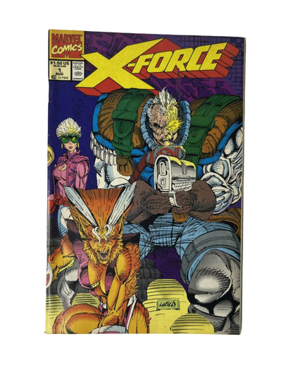 X-Force #1 — Marvel Comics Aug 1991, Rob Liefeld — Captain America 50th Anniversary Badge — Newsstand Edition (Single Issue)