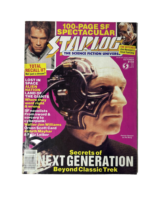 Starlog Magazine #159 – 100-Page SF Spectacular, October 1990 (Patrick Stewart as the Borg, Star Trek TNG)