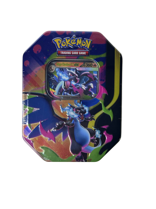 Pokémon TCG Mega Charizard X ex Tin – Factory Sealed (4 Booster Packs + Promo Card, 2026)