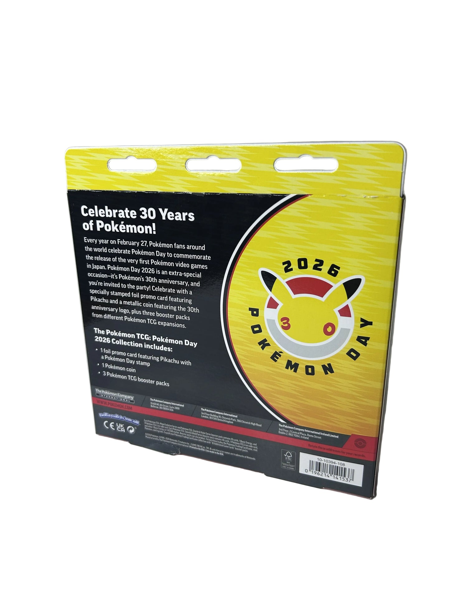 Pokémon TCG Pokémon Day 2026 Collection – Factory Sealed (30th Anniversary, Pikachu Promo + Metallic Coin)