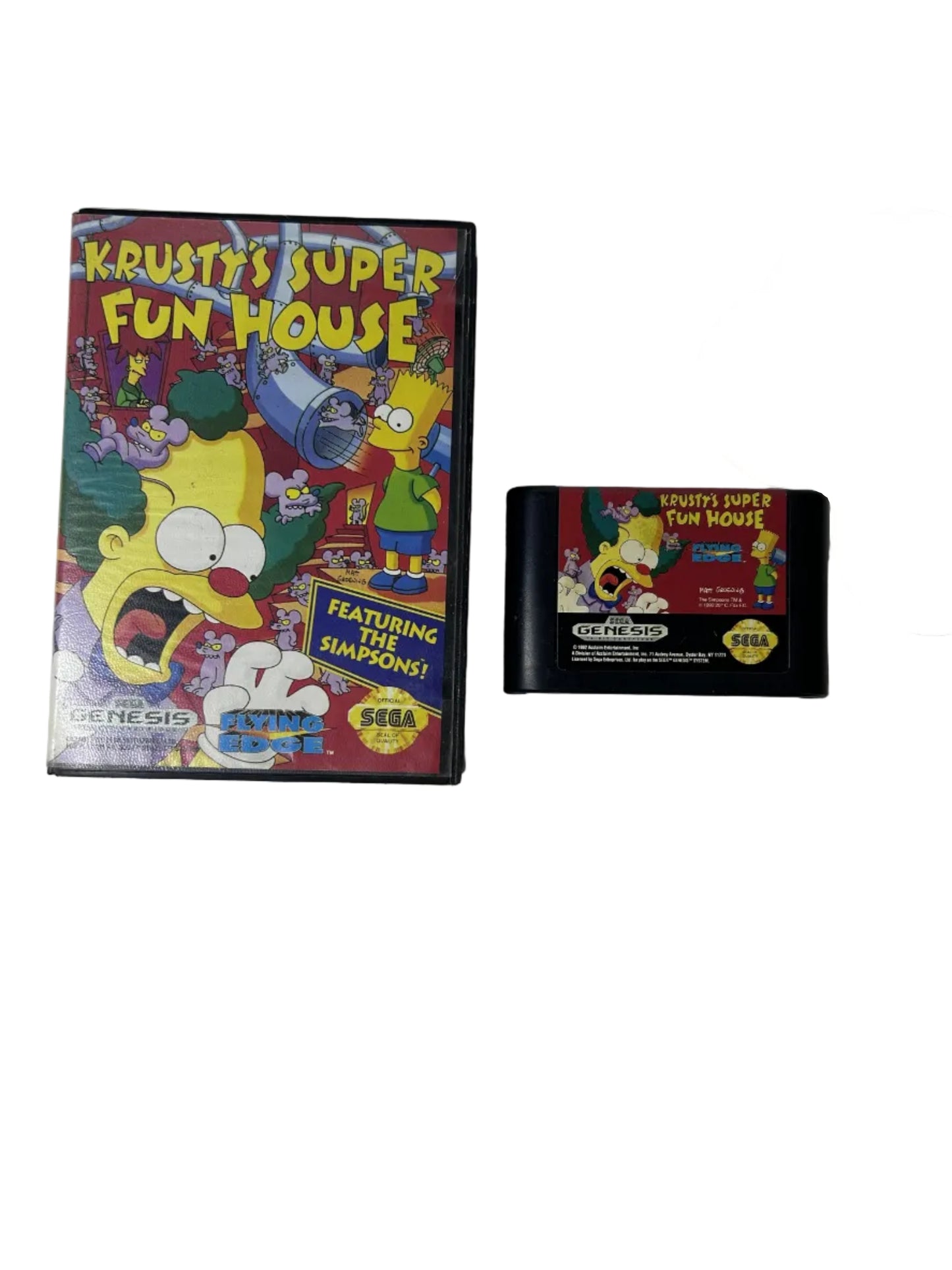 Krusty's Super Fun House – Cart + Case / Sega Genesis / 1992 Flying Edge Simpsons Platformer