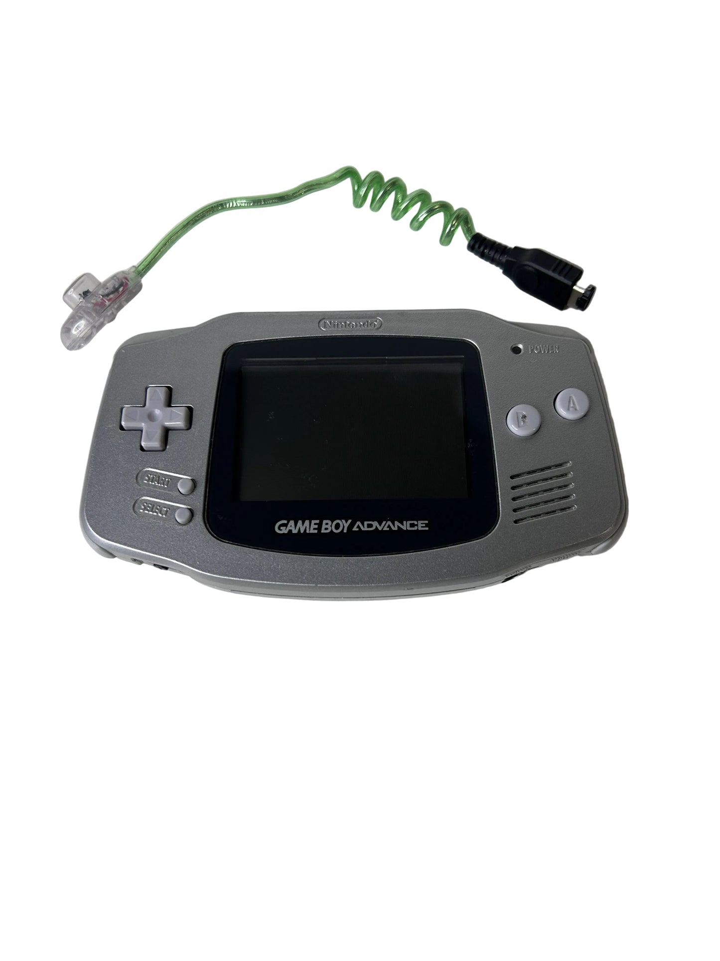 Nintendo Game Boy Advance – Platinum Silver w/ Worm Light / Nintendo / 2001 Handheld Console