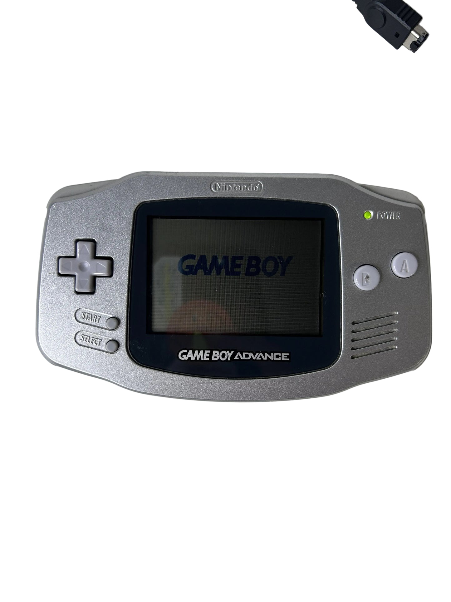 Nintendo Game Boy Advance – Platinum Silver w/ Worm Light / Nintendo / 2001 Handheld Console