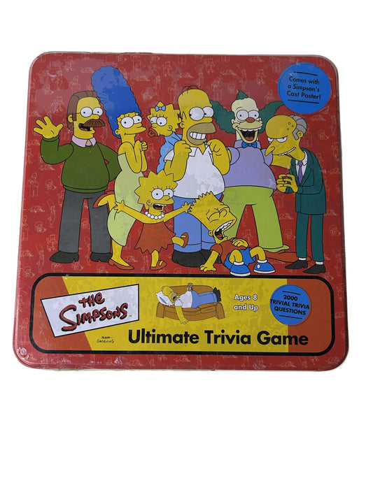 The Simpsons Ultimate Trivia Game – Cardinal Industries Collector Tin, 2002 NIB