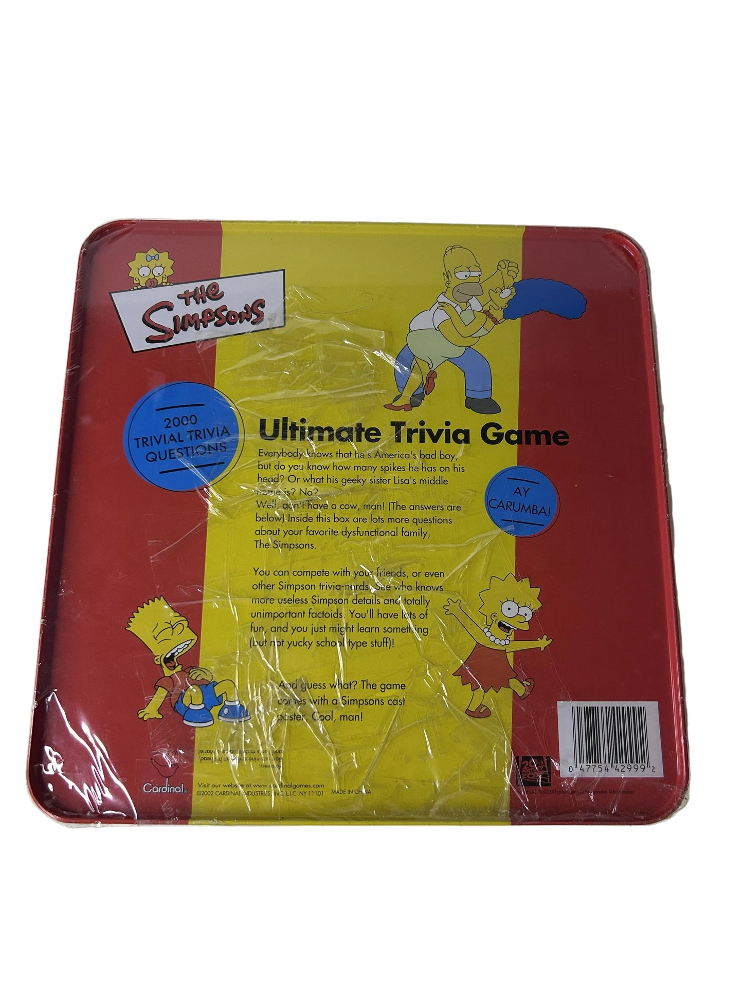 The Simpsons Ultimate Trivia Game – Cardinal Industries Collector Tin, 2002 NIB
