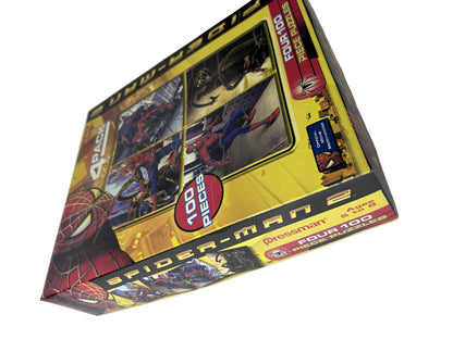 Spider-Man 2 Four 100-Piece Puzzle 4-Pack – Pressman #4812, 2004 Official Movie Merchandise