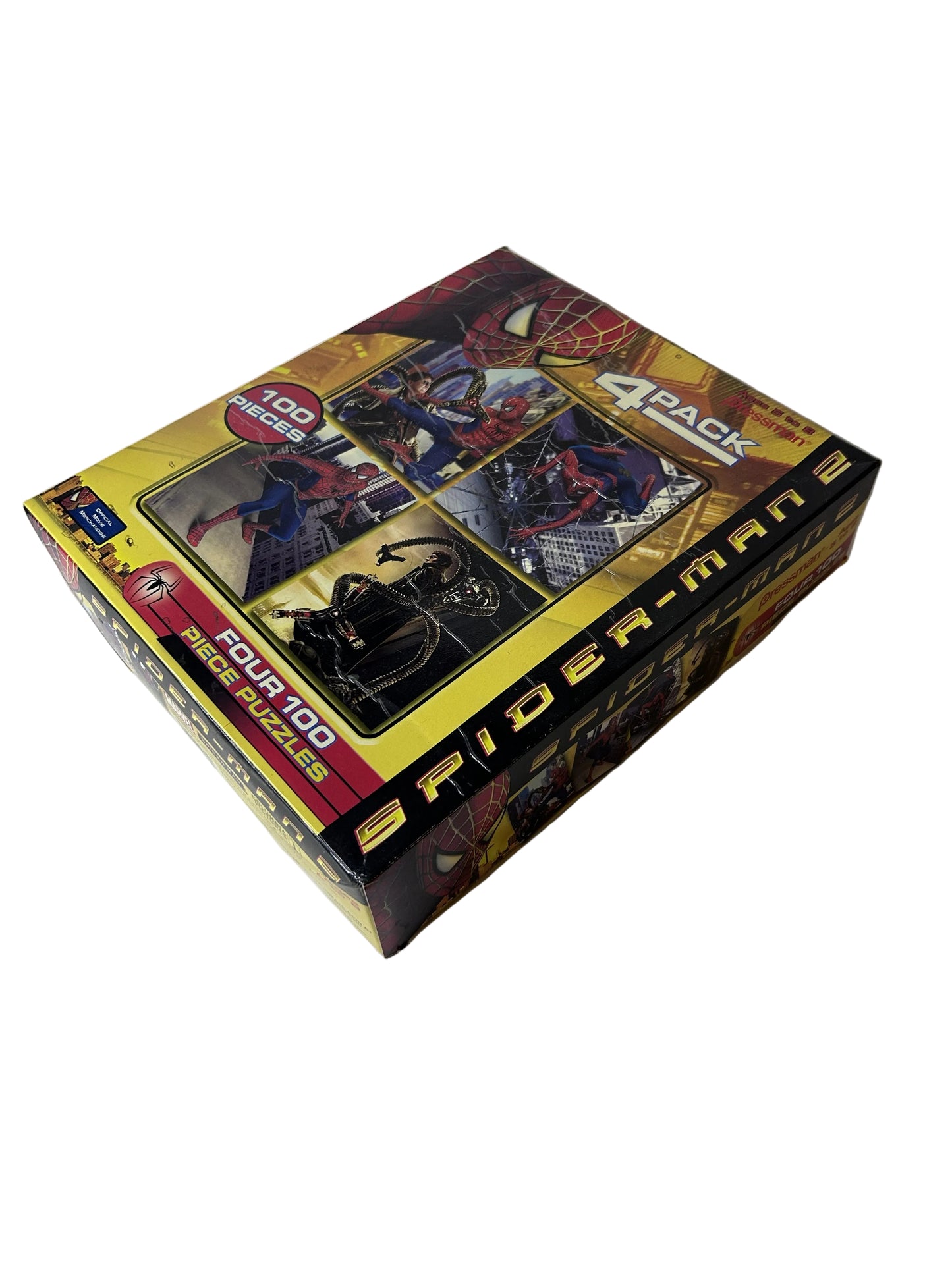 Spider-Man 2 Four 100-Piece Puzzle 4-Pack – Pressman #4812, 2004 Official Movie Merchandise