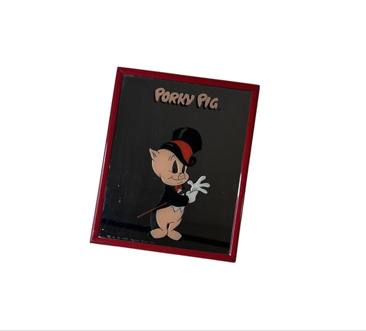 Porky Pig Carnival Mirror – Warner Bros. Looney Tunes 1991 Vintage Wall Mirror
