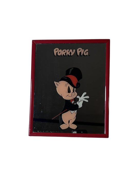 Porky Pig Carnival Mirror – Warner Bros. Looney Tunes 1991 Vintage Wall Mirror